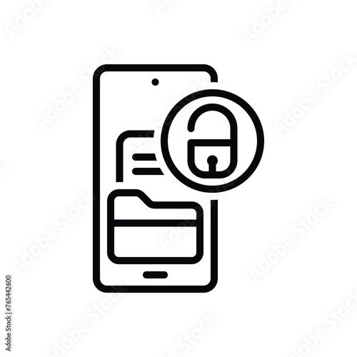 Black line icon for give permission