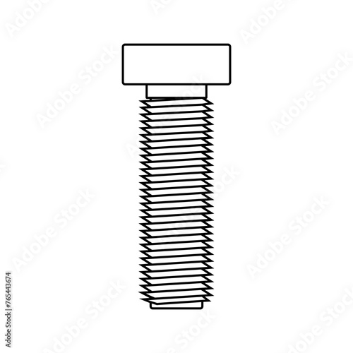 Self-tapping screw icon vector. Screw illustration sign. Bolt symbol or logo.
