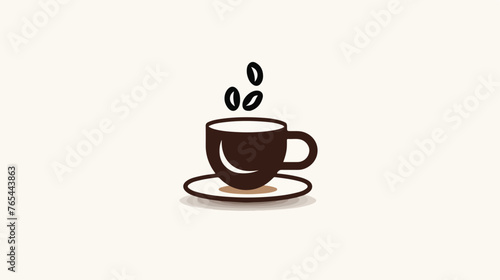 Coffee cup line icon Hot drink coffee beans