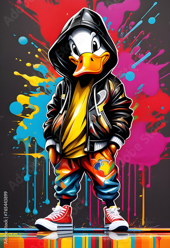 Graffiti Popart Splash Duck