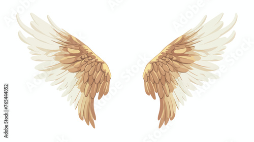 Lokii34 Pair of spread out eagle bird or angel wings Flat vector