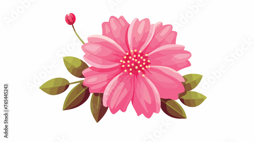 Lokii34 pink flower illustration isolated on white background