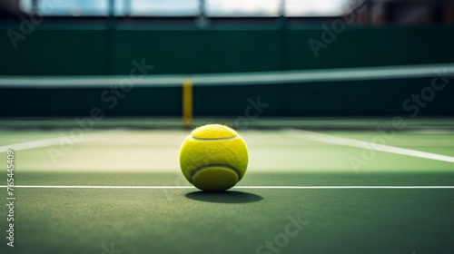 a tennis ball on a court © besttops