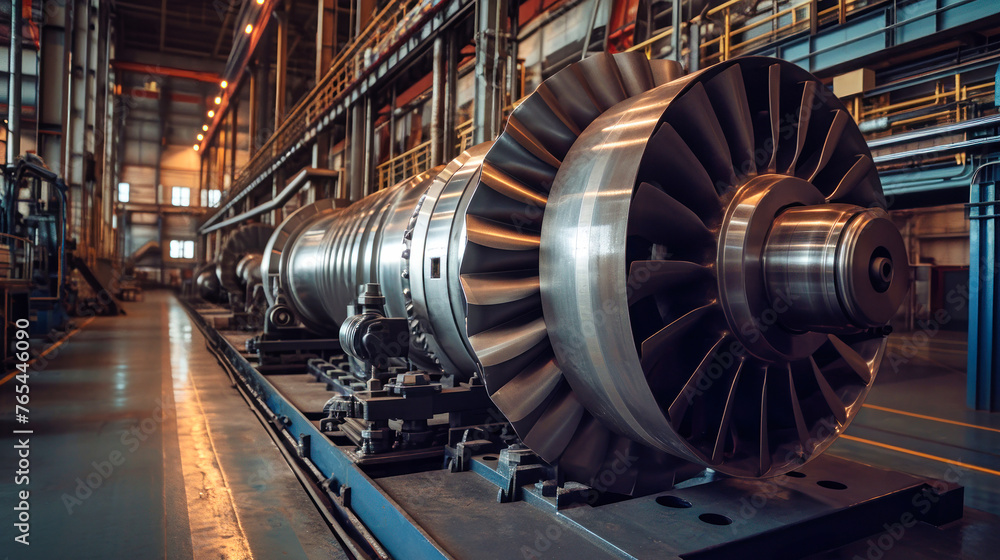 Large Jet Engine in Factory Workshop Large Jet Engine in Factory Workshop