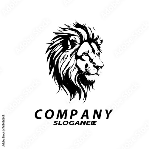 Fototapeta Naklejka Na Ścianę i Meble -  lion logo, elegant lion vector logo design