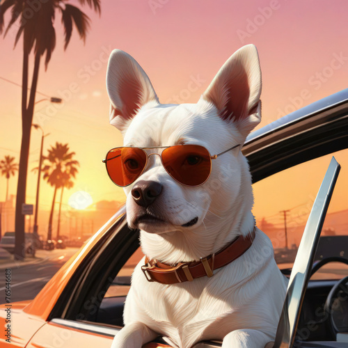 dog and car, dog in car, dog on the beach or dog on the porch, dog with sunglass, cool dog