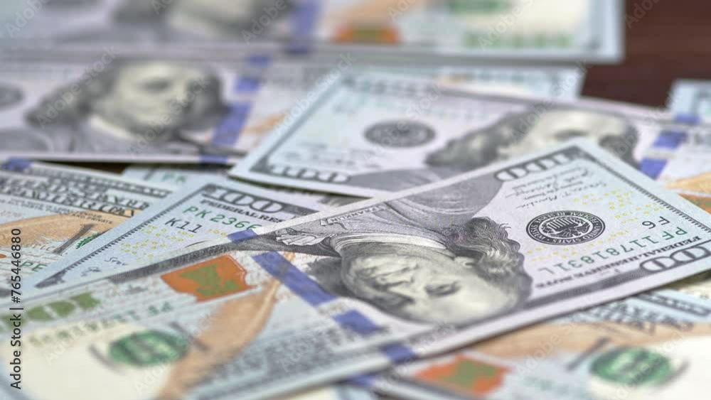 Count new 100 dollar bills. American money background. Finance and business Count new 100 dollar bills. American money background. Finance and business