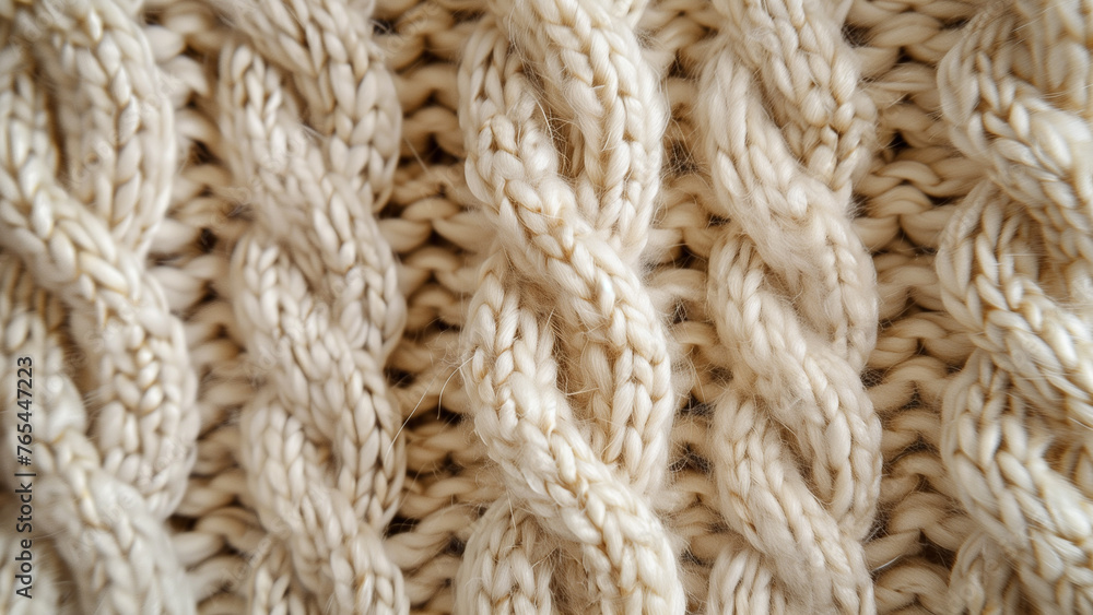 Cozy Comfort: A Beige Knitted Texture