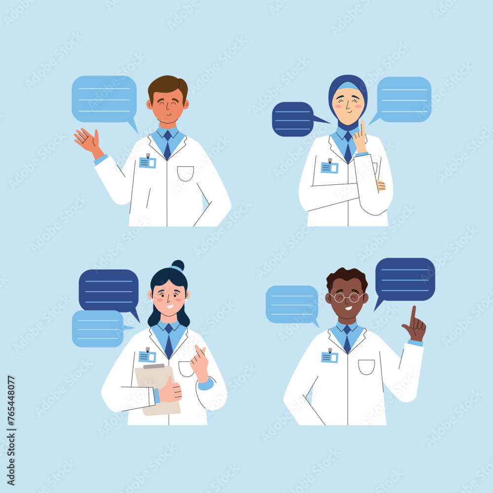 Doctor Consultation Team Characters Set Doctor Consultation Team Characters Set