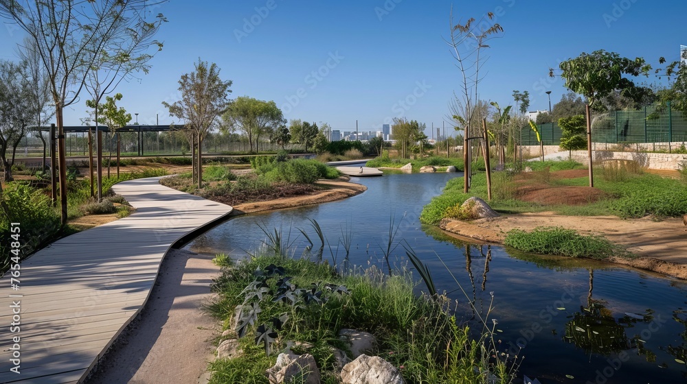 The Hadera River Park is located near the Orot Rabin power station.