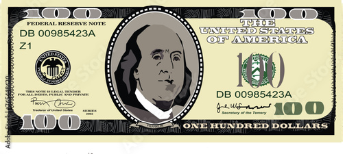 one hundred dollar vector