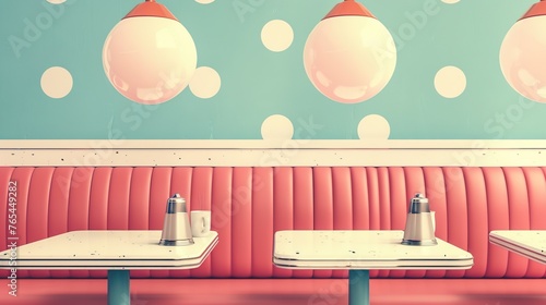 A retro diner background with 1950s style decor and vintage colors  great for adding a retro and nostalgic look to designs