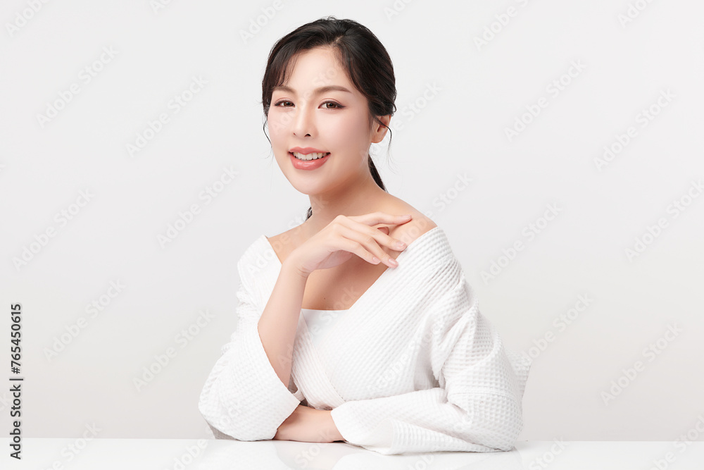 Beautiful young asian woman with clean fresh skin on white background, Face care, Facial treatment, Cosmetology, beauty and spa, Asian women portrait. Beautiful young asian woman with clean fresh skin on white background, Face care, Facial treatment, Cosmetology, beauty and spa, Asian women portrait.