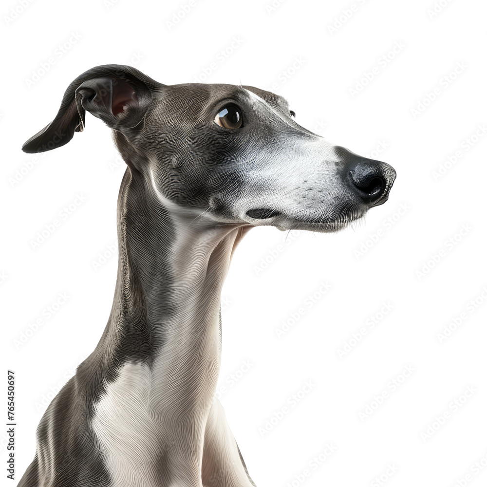 Whippet isolated on transparent background