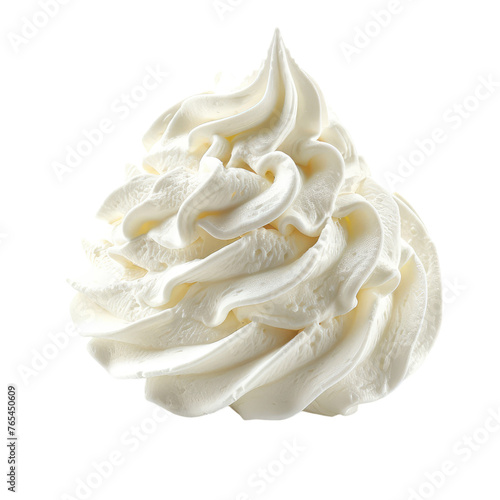 Whipped cream isolated on transparent background