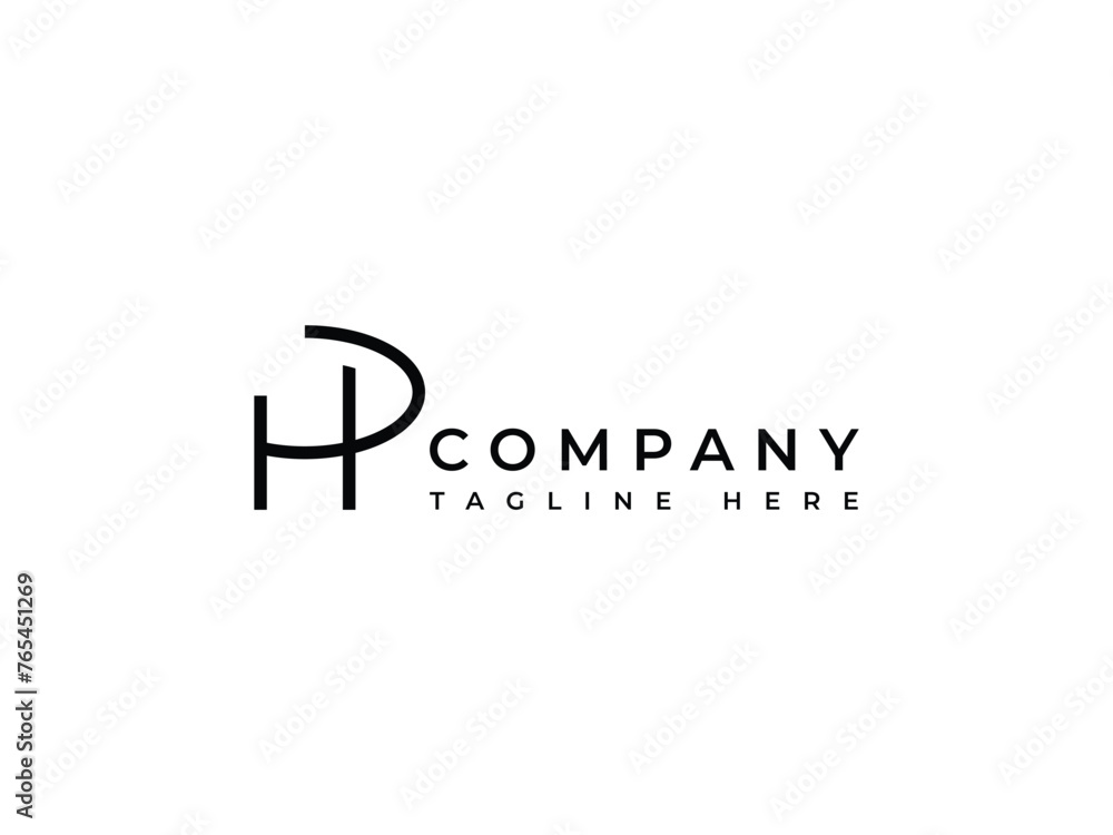 monogram HP PH letter logo design