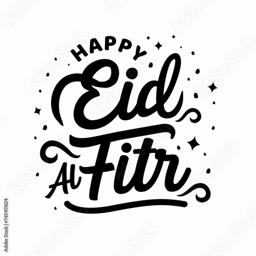 Creative Calligraphy Illustration of Happy Eid Al-Fitr Vector Eid greetings. Muslim Eid