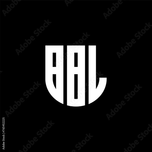 BBL letter logo design with black background in illustrator, cube logo, vector logo, modern alphabet font overlap style. calligraphy designs for logo, Poster, Invitation, etc.