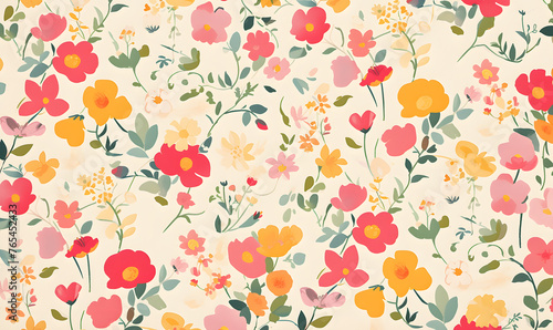 Wallpaper Mural Floral Pattern,Generative AI  Torontodigital.ca