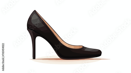 Black elegant woman shoe vector silhouette