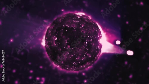 Purple glowing circular lights animation background  photo