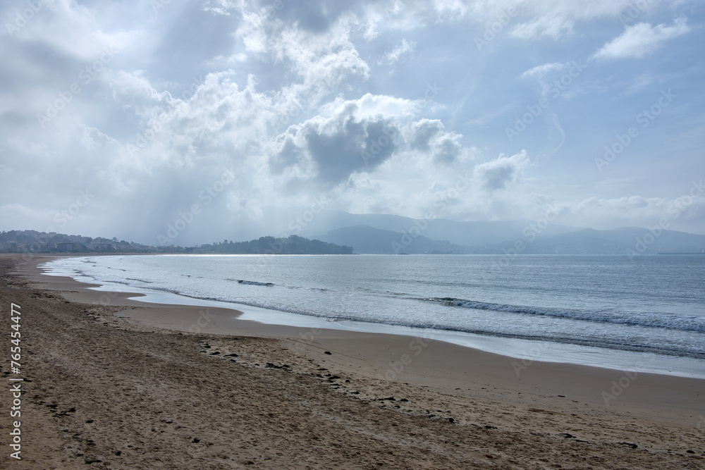 The extensive beach known as Playa America in Nigran, Pontevedra, Spain