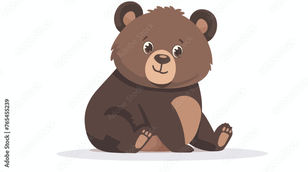 Cute Bear Cub flat vector isolated on white background
