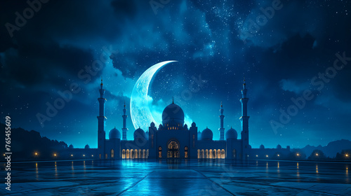 Ramadan celebration ,masjid background. photo