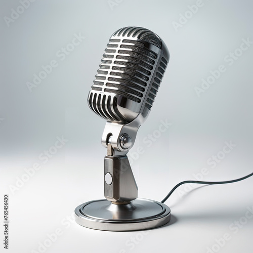silver retro microphone