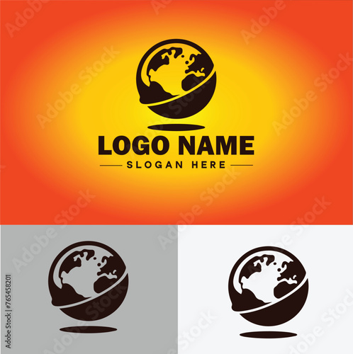 globe icon logo earth planet vector art graphics for business brand icon globe logo template