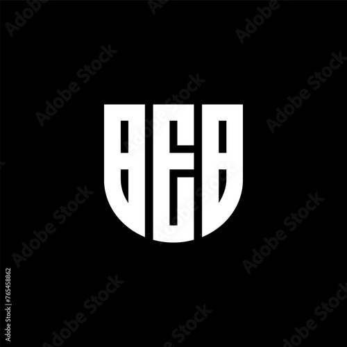 BEB letter logo design with black background in illustrator, cube logo, vector logo, modern alphabet font overlap style. calligraphy designs for logo, Poster, Invitation, etc. photo