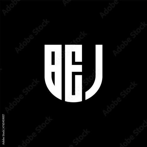 BEJ letter logo design with black background in illustrator, cube logo, vector logo, modern alphabet font overlap style. calligraphy designs for logo, Poster, Invitation, etc.