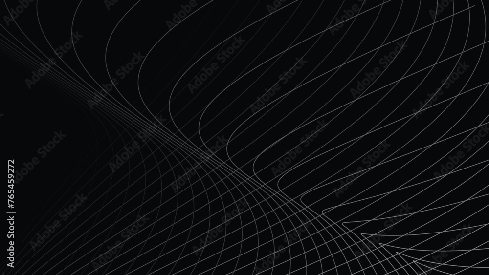Black oblique curved lines background vector image Black oblique curved lines background vector image