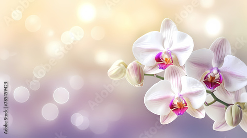 Beautiful blooming orchid with copy space