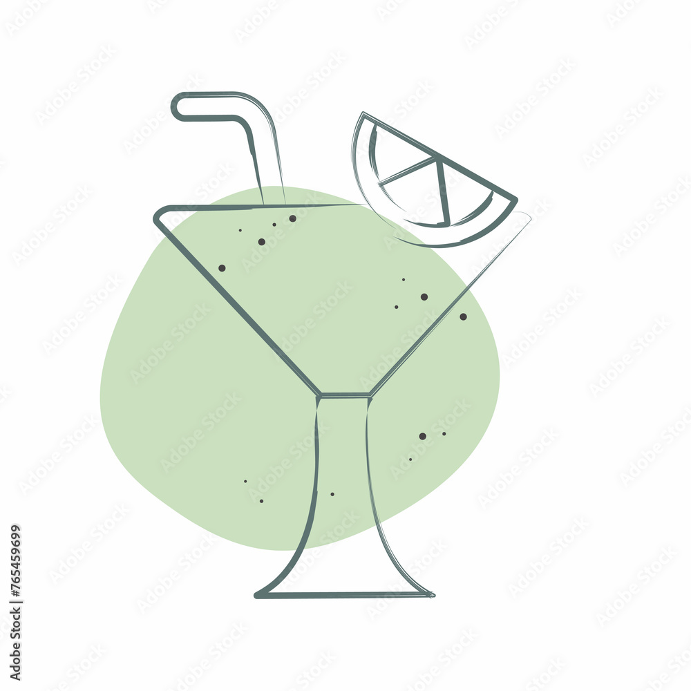 Icon Cosmopolitan. related to Cocktails,Drink symbol. Color Spot Style. simple design editable. simple illustration