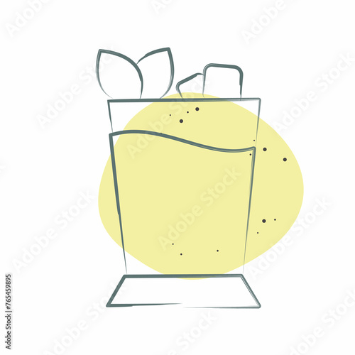 Icon Mint Julep. related to Cocktails,Drink symbol. Color Spot Style. simple design editable. simple illustration