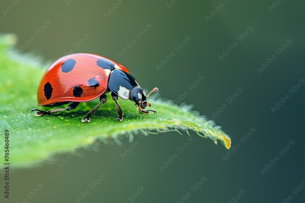 Fototapeta premium AI foto macro di una coccinella 03