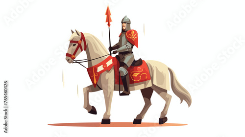 CG rendering of a knight flat vector isolated on white © Mishab