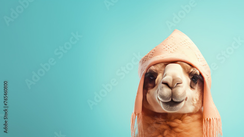 Funny camel portrait close up, generative ai artificial intelligence photo