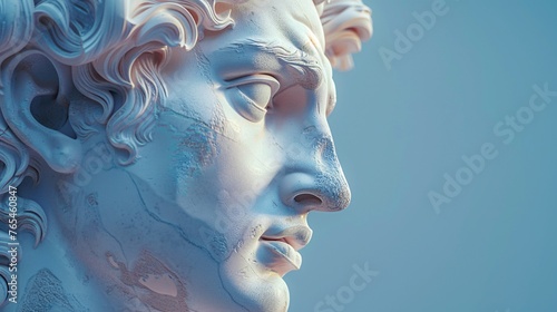 Sleek Greek God Apollo Sculpture in Digital 3D.