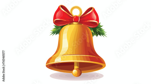 Christmas bell decoration cartoon icon flat vector i