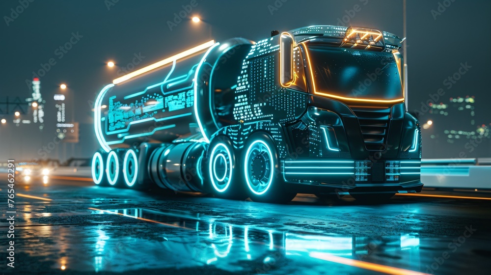 Cutting-edge innovations in transportation and power. Digital design.