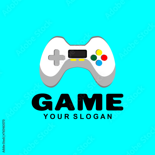 Gaming logos. Joystick vector illustration. Game controller template.