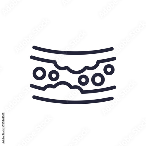 cholesterol line icon, plaques in artery vector