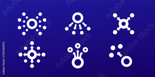 dissemination or dispersion vector icons