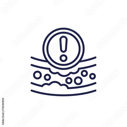 high cholesterol line icon with artery