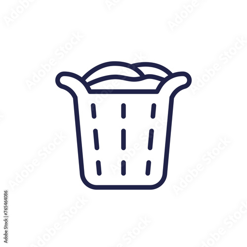 Laundry basket icon, line vector