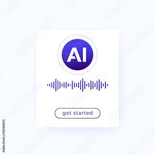 AI voice generator ui design, vector interface