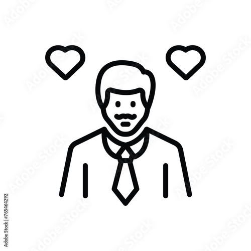 Black line icon for daddy