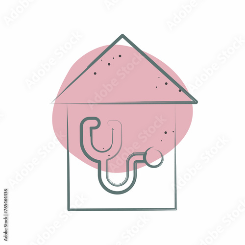 Icon Ambulatory. related to Medical symbol. Color Spot Style. simple design editable. simple illustration